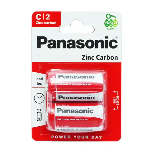 PANASONIC C ZINC BATTERIES 2 PACK