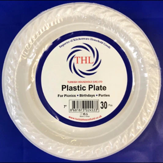 (7)?PLASTIC PLATE REUSABLE PACK OF 25