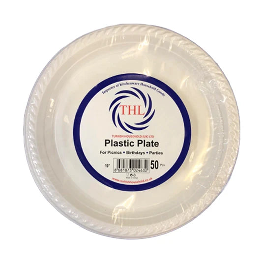 10?PLASTIC PLATE REUSABLE PACK OF 50
