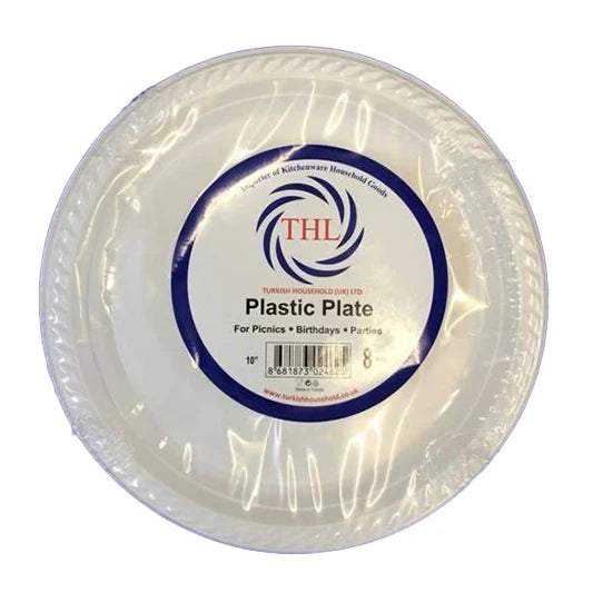 10?PLASTIC PLATE REUSABLE PACK OF 8